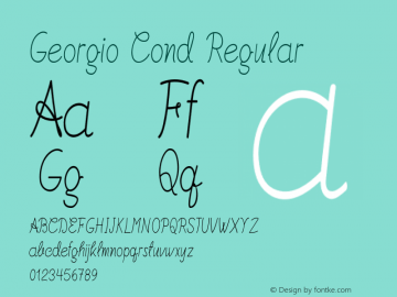 Georgio Cond Regular Version 1.000 Font Sample