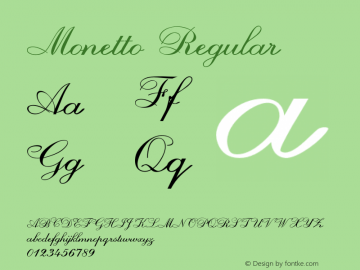 Monetto Regular Version 1.000 Font Sample