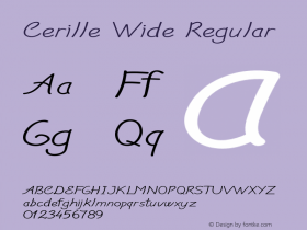 Cerille Wide Regular Version 1.000 Font Sample