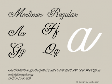 Mortimer Regular Version 1.000 Font Sample