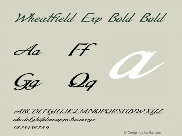 Wheatfield Exp Bold Bold Version 1.000 Font Sample