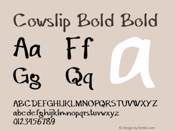 Cowslip Bold Bold Version 1.000 Font Sample