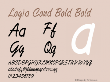 Logia Cond Bold Bold Version 1.000 Font Sample