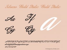 Silvero Bold Italic Bold Italic Version 1.000 Font Sample