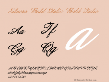 Silvero Bold Italic Bold Italic Version 1.000 Font Sample