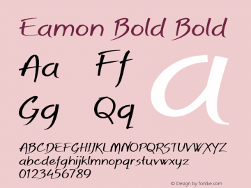 Eamon Bold Bold Version 1.500 Font Sample