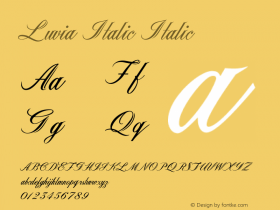 Luvia Italic Italic Version 1.000图片样张