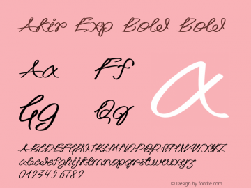 Akir Exp Bold Bold Version 1.000 Font Sample