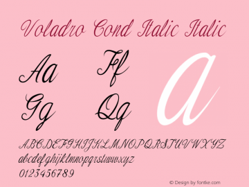 Voladro Cond Italic Italic Version 1.000图片样张