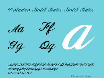 Voladro Bold Italic Bold Italic Version 1.000图片样张