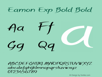 Eamon Exp Bold Bold Version 1.500 Font Sample