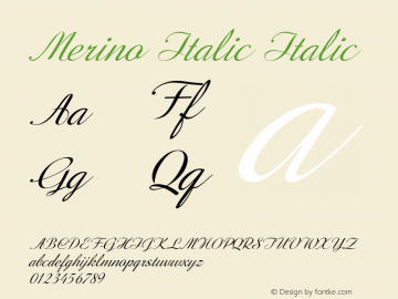 Merino Italic Italic Version 1.000图片样张