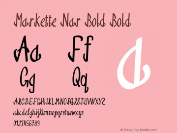 Markette Nar Bold Bold Version 1.000 Font Sample