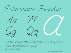Intermedio Regular Version 1.000 Font Sample