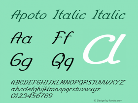 Apoto Italic Italic Version 1.000图片样张