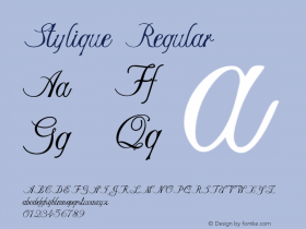 Stylique Regular Version 1.000 Font Sample