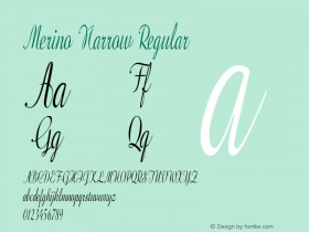 Merino Narrow Regular Version 1.000 Font Sample