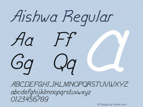 Aishwa Regular Version 1.000 Font Sample