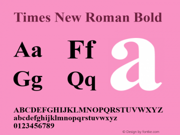 Times New Roman Bold Version 2.82图片样张