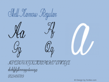 Skell Narrow Regular Version 1.000 Font Sample