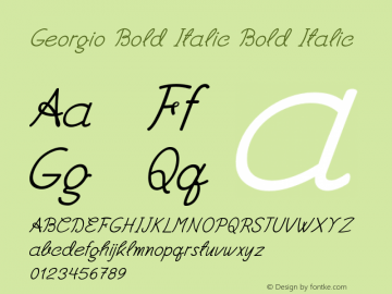 Georgio Bold Italic Bold Italic Version 1.000 Font Sample
