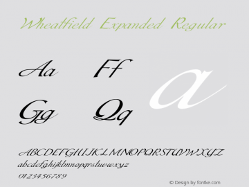 Wheatfield Expanded Regular Version 1.000 Font Sample