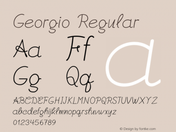 Georgio Regular Version 1.000 Font Sample