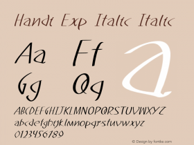 Handi Exp Italic Italic Version 1.000 Font Sample