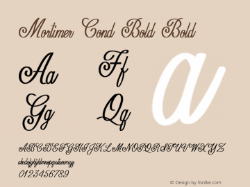 Mortimer Cond Bold Bold Version 1.000 Font Sample