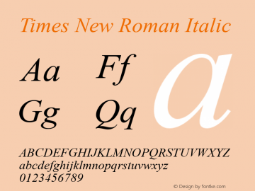 Times New Roman Italic Version 2.45图片样张