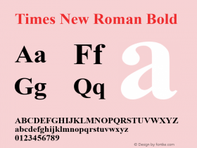 Times New Roman Bold Version 2.45图片样张