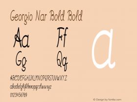 Georgio Nar Bold Bold Version 1.000 Font Sample