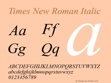 Times New Roman Italic Version 2.55图片样张