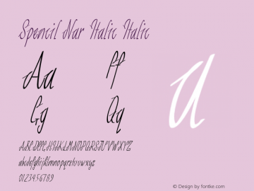 Spencil Nar Italic Italic Version 1.000图片样张