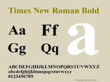 Times New Roman Bold Version 2.40图片样张