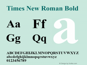 Times New Roman Bold Version 2.90图片样张