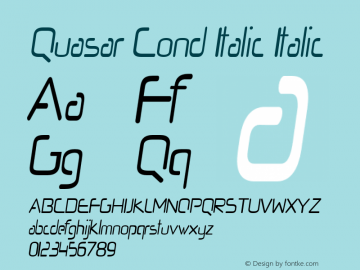 Quasar Cond Italic Italic Version 1.000图片样张