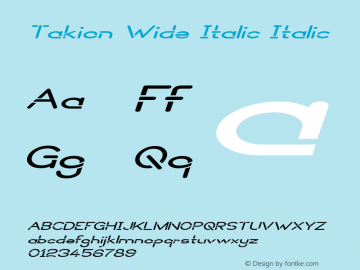 Takion Wide Italic Italic Version 1.000图片样张