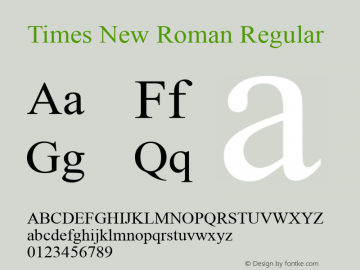 Times New Roman Regular Version 3.00图片样张