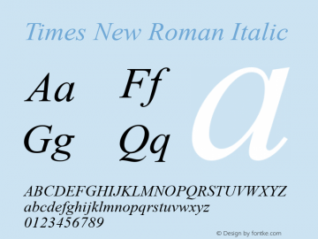 Times New Roman Italic Version 5.00图片样张