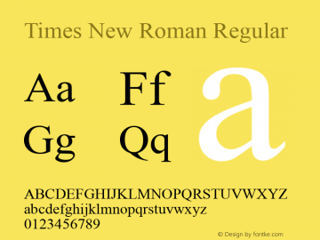 Times New Roman Regular Version 5.05图片样张