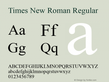 Times New Roman Regular Version 2.95图片样张