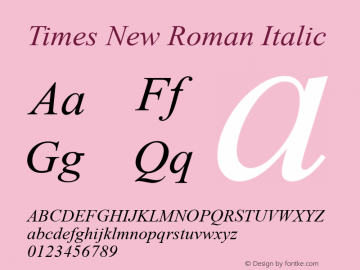 Times New Roman Italic Version 2.90图片样张