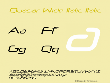 Quasar Wide Italic Italic Version 1.000图片样张