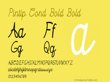 Pintip Cond Bold Bold Version 1.000 Font Sample
