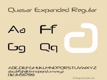 Quasar Expanded Regular Version 1.000 Font Sample