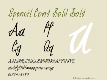 Spencil Cond Bold Bold Version 1.000 Font Sample