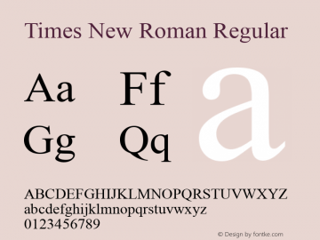 Times New Roman Regular Version 5.07图片样张