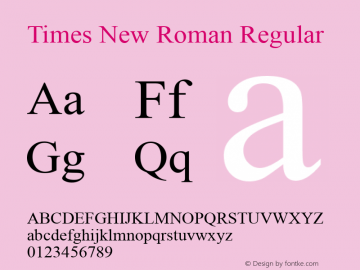 Times New Roman Regular Version 5.08图片样张