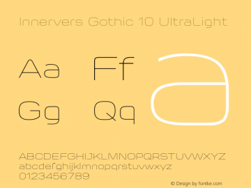 Innervers Gothic 10 UltraLight Version 1.000 2014 initial release图片样张